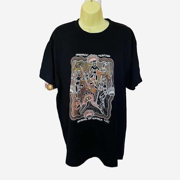 𝅺KANGAROO Hunting Casual Outdoor Graphic Black T-Shirt. Size Large - Picture 3 of 6
